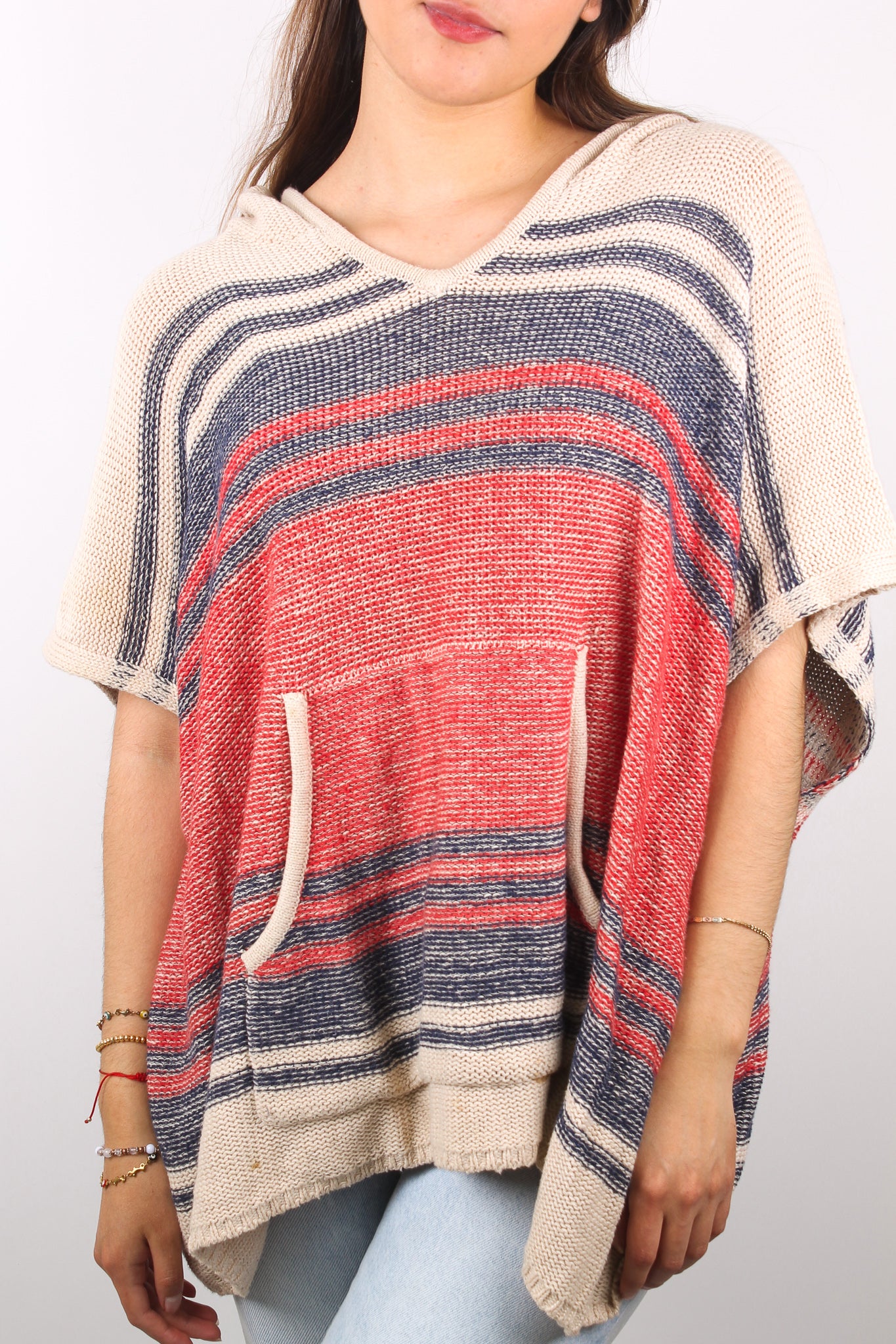 FOREVER 21 - Poncho Oversized Knit Tricolor