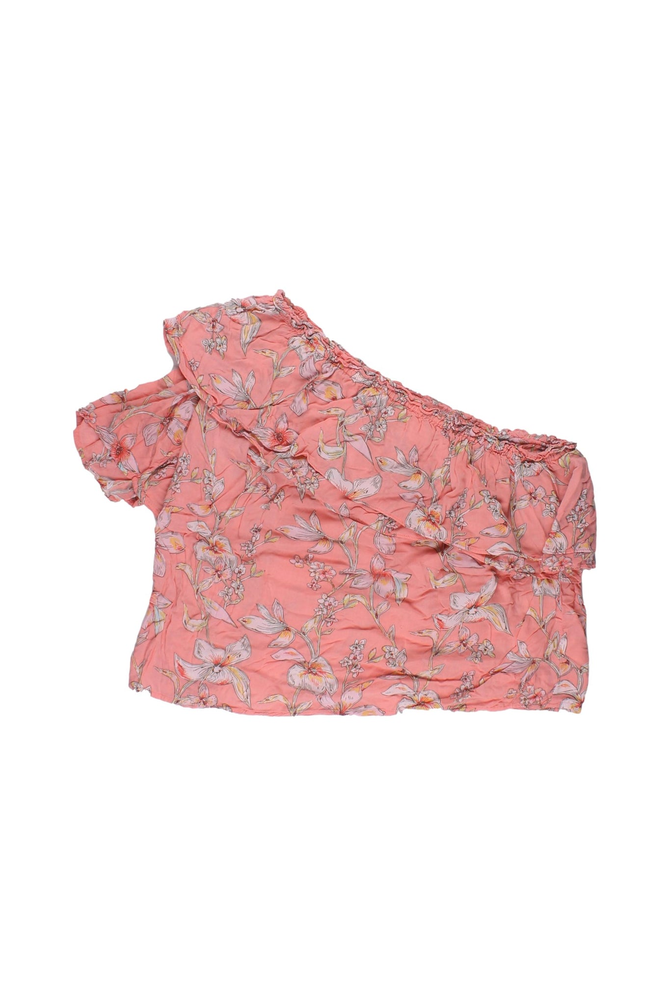 A NEW DAY - Blusa One Shoulder Color Rosa Con Estampado De Flores