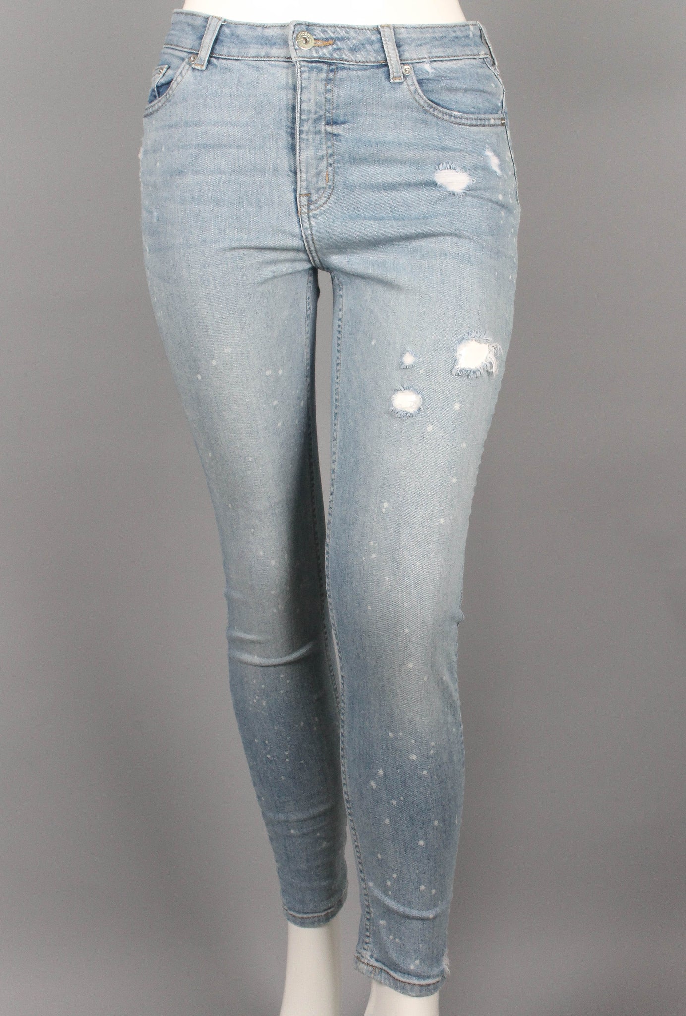 DIVIDED EXCLUSIVE - Skinny Jeans Azules Manchas Blancas