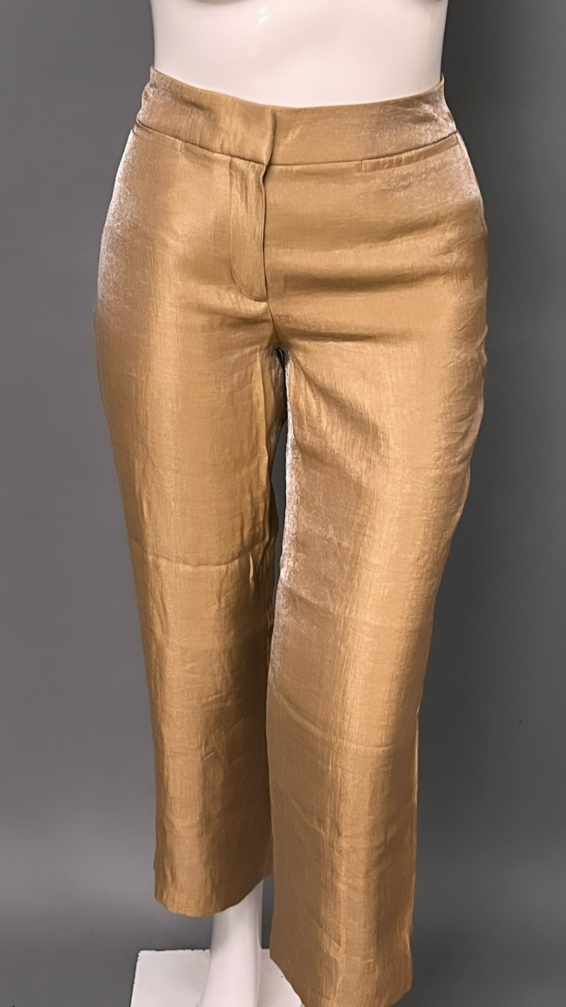 CHICO´S - Pantalon Formal Dorado Texturizado –