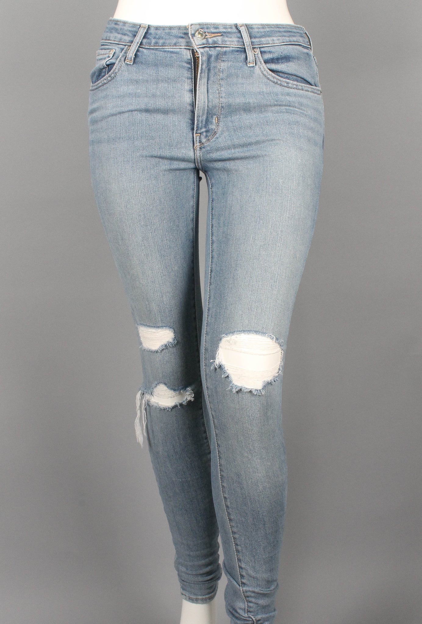 LEVI'S - Skinny Jeans Azules Rotos De Las Rodillas