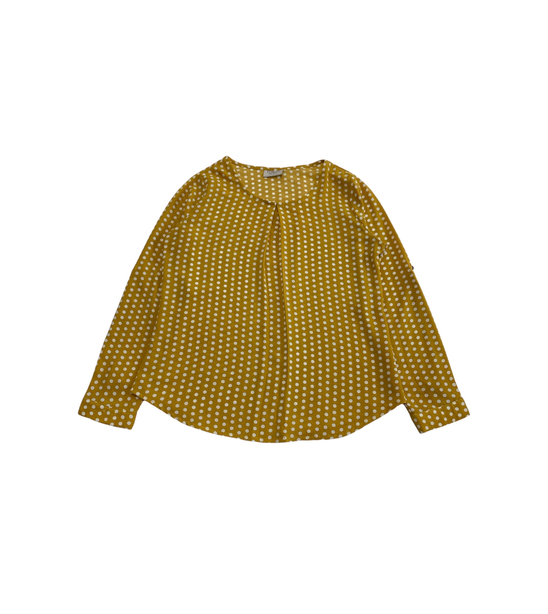 D'SBEIDY - Blusa Con Estampado De Polka Dots Color Amarillo Y Blanc