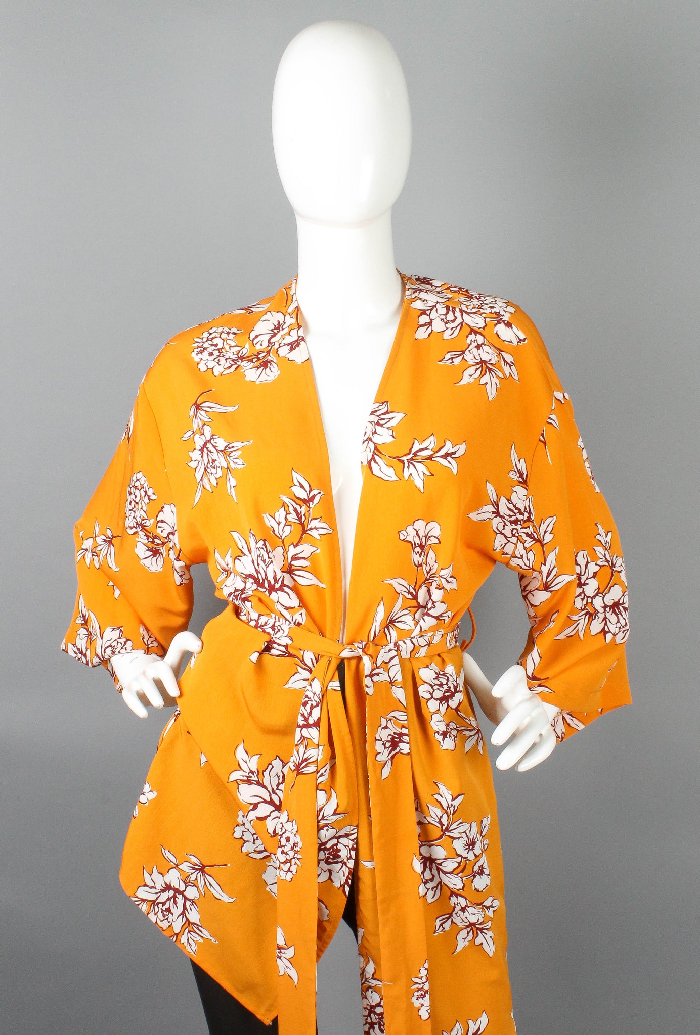 ACTIVE USA - Kimono Amarillo Print Floral Blanco